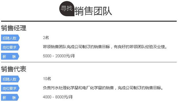 ga黄金甲水处理环保公司招聘  销售团队